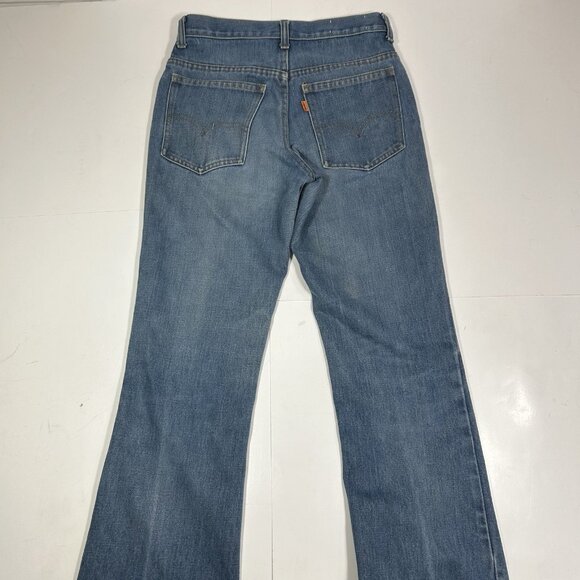 Vintage 1970s Levi’s 746 0917 Orange Tab Bell Bottom Jeans Sz 28 Waist 33 Length - Picture 8 of 11